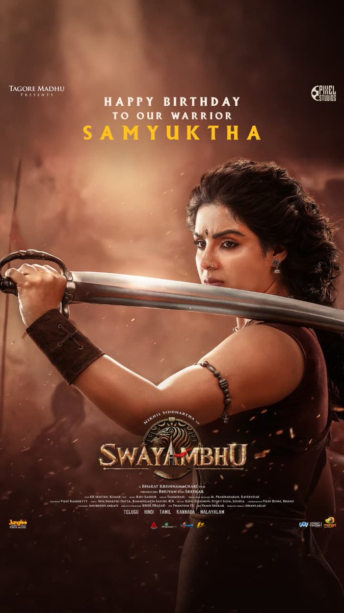 idiamondbabu's tweet photo. Team #SlumDog - 33 Temple Road wishes @iamsamyuktha_ a very Happy Birthday❤️‍🔥

Brace yourselves for another shade of Samyuktha waiting to unfold🫶

RELEASE DATE ANNOUNCEMENT SOON. 

A #PuriJagannadh film 🎬
@Charmmeofficial Presents 🎥
Produced by Puri Jagannadh, Charmme Kaur, JB NarayanRao Kondrolla

Releases in Tamil, Telugu, Hindi, Kannada and Malayalam.

Makkalselvan @VijaySethuOffl #TABU @officialsalaga @rameemusic @puriconnects @actorbrahmaji #VTVGanesh @IamVishuReddy #PCfilm #JBMotionPictures @ZeeMusicCompany @zeemusicsouth @proyuvraaj