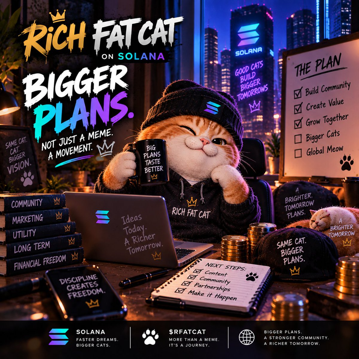 RichFatCatonSol's tweet photo. The first bag was only the beginning. 🐱

Now he has a plan.

Build.
Grow.
Keep going.

Same cat.
Bigger dreams.

$RFATCAT 💰

#RichFatCat #RFATCAT #Crypto #Solana #memecoin https://t.co/dYGGECaoy0
