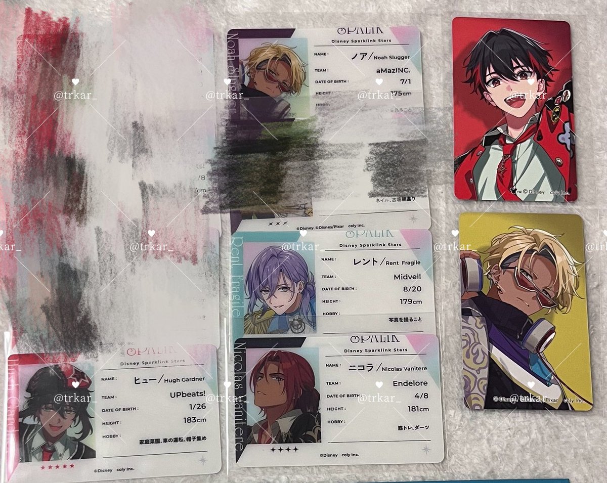 trkar_'s tweet photo. 交換 スパークリンクスターズ スパリク 特典 プロフィールカード プロカ 

譲 ： ヒュー ノア ☆レント ニコラ ネオ
求 ： ☆エリー＞ラフタ

特典↔︎プロカなど異種交換も探しております。エリー含む優先。☆↔︎☆
19日池袋(渋谷)手渡し可。検索からもお気軽にお声掛けください。 https://t.co/i7VDPER3rR