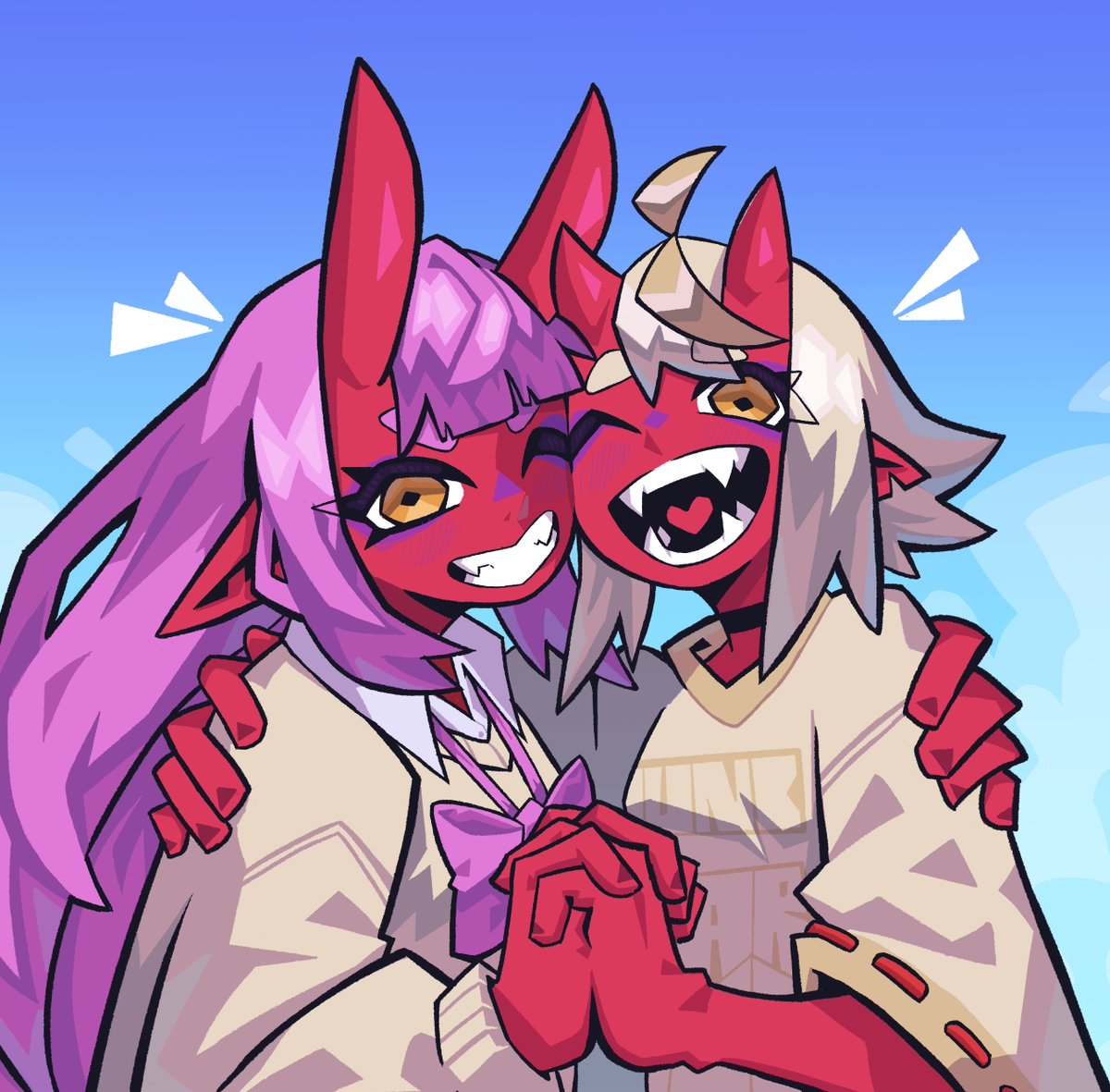 GomeyTheAndroid's tweet photo. two cutie onis 🥺💕 https://t.co/evKT8uG0rz