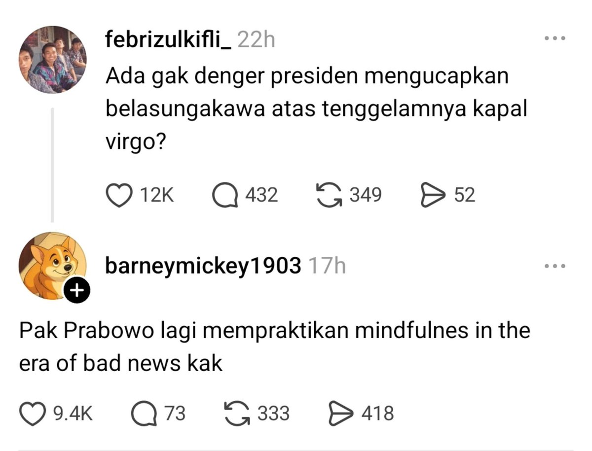 Hidupsebagai62's tweet photo. Lagi era mindfullness ya wkwkw https://t.co/g2imWADoH6