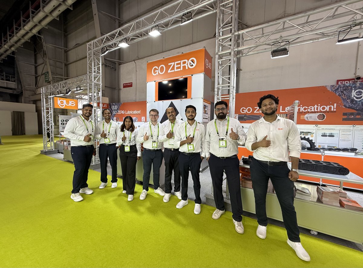 IgusIndia's tweet photo. A glimpse into igus at Bauma CONEXPO INDIA — where innovation, engineering and smarter motion solutions came together.

Here are a few glimpses from the igus experience at the show. 

#igusIndia #BaumaCONEXPOIndia #MotionPlastics #IndustrialInnovation #EngineeringSolutions https://t.co/aDQO457BnB