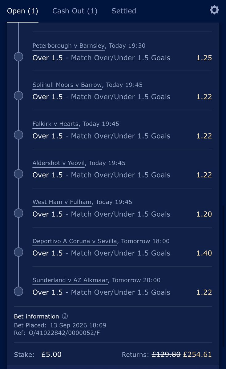 QuantumPunts's tweet photo. Tues / Wed over 1.5 goals 15 fold attempt

Click here to add to betslip: https://t.co/QEgFNH13KE https://t.co/WNknMXlMXN