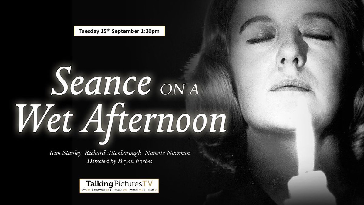TalkingPicsTV's tweet photo. A British classic thriller directed by #BryanForbes
SEANCE ON A WET AFTERNOON (1964) 1:30pm #KimStanley #RichardAttenborough #NanetteNewman #MarkEden drama #TPTVsubtitles https://t.co/mQFQHq2SfY