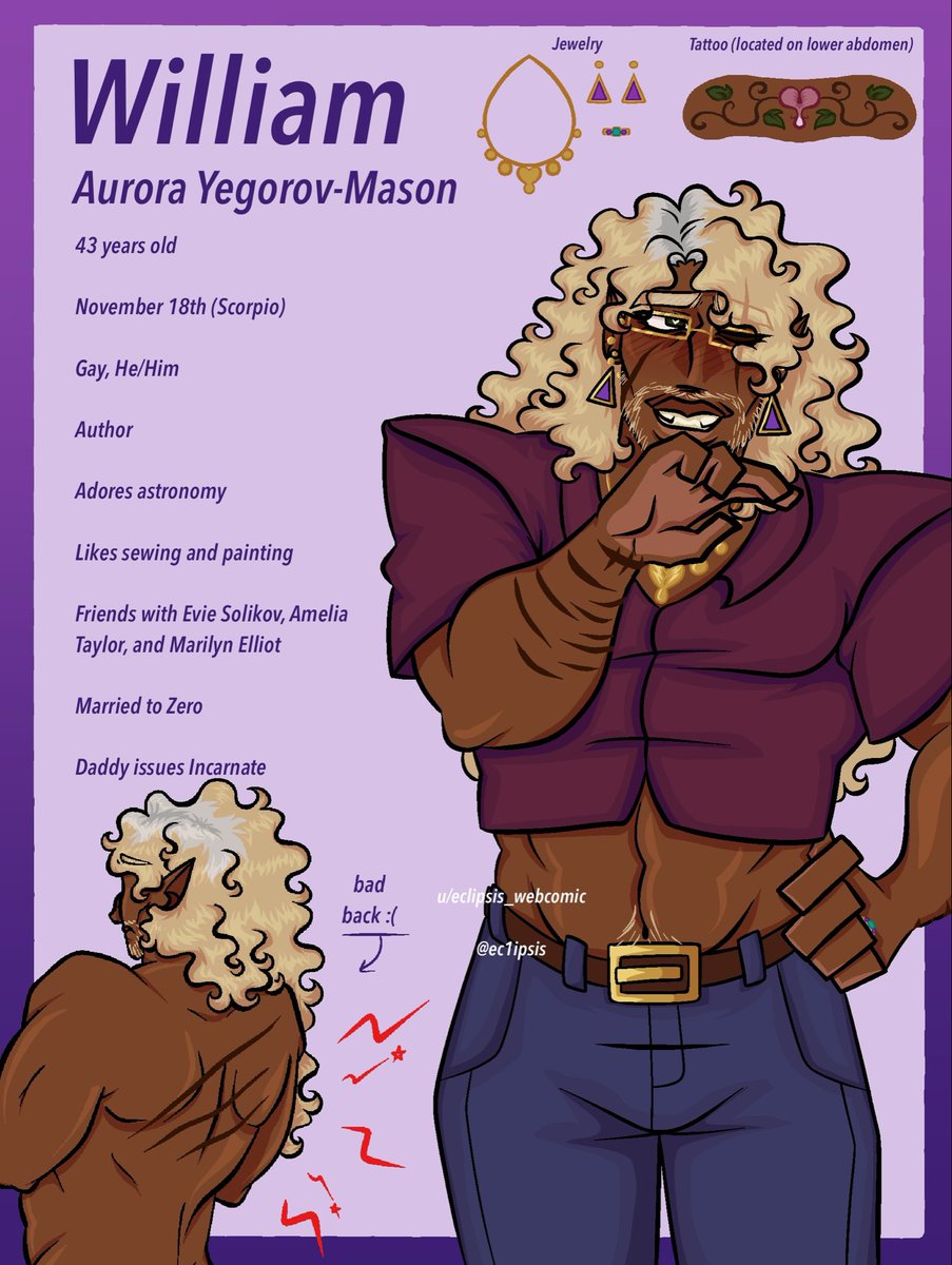 Ec1ipsis_'s tweet photo. UPDATED INTRODUCTION, THREAD BELOW!! (1/4)

HELLO! I'm Cyrus! I'll be posting mostly #originalcharacter stuff of my fictional universe, Eathenix! Mostly #Eclipsis and my WIP #webcomic, #EclipsisAfterDark... Sometimes fanart too!

These are the refs + voice claims of the main two https://t.co/Tc1Zj2mpmL