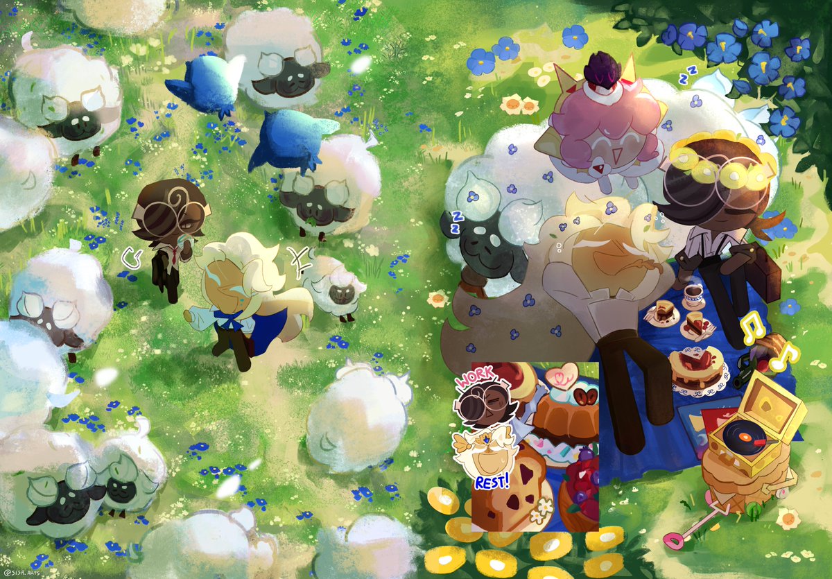 sisa_arts's tweet photo. my piece for cookie run zine 🐏💤 #espresseleine https://t.co/oMZJk97R8N