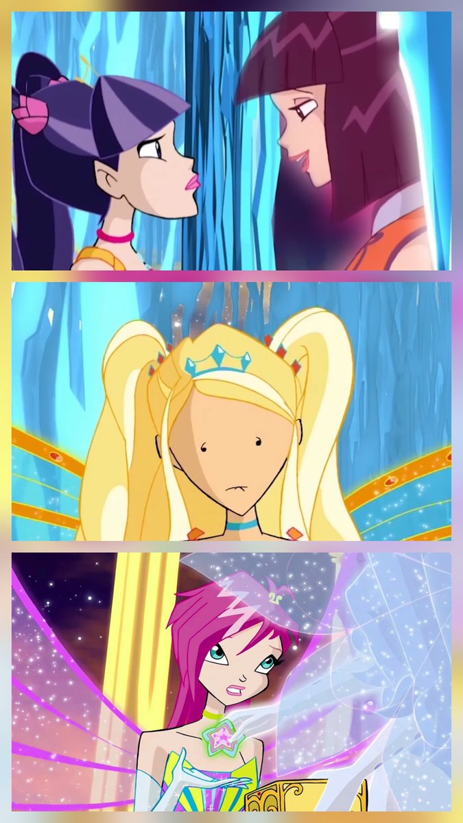 Wingsofdreamix's tweet photo. S3 they make the same 3 winx (Musa, Stella &amp; Tecna) go through the golden labyrinth that have the nightmare in s1e16 https://t.co/5dlEXFF0HE