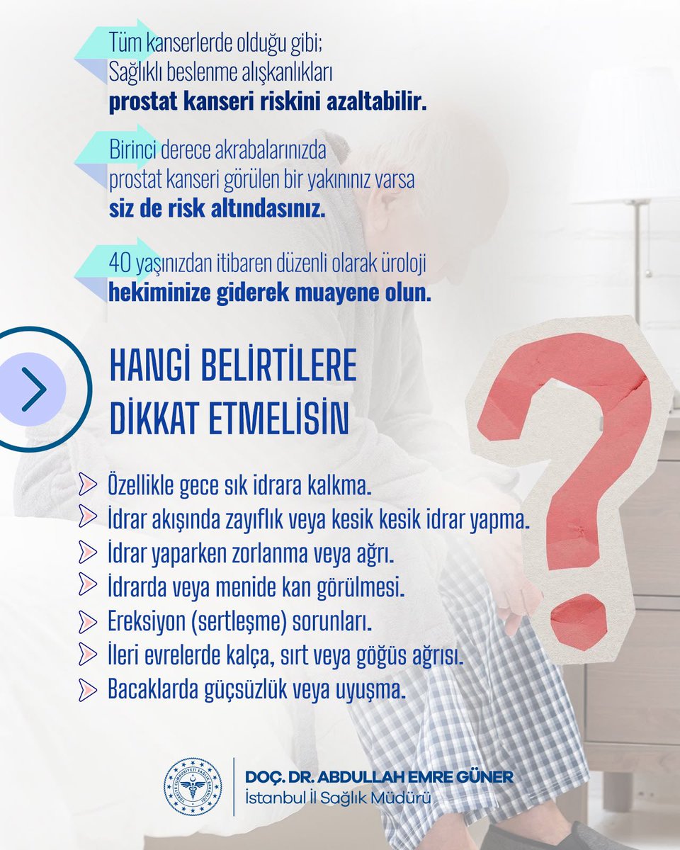 dr_aemreguner's tweet photo. Prostat kanserinde farkındalık; riski bilmek, belirtileri önemsemek ve kontrolleri zamanında yaptırmakla başlar.

Belirtileri göz ardı etmeyin, sağlığınızı ertelemeyin.

#ProstatKanseriFarkındalıkGünü https://t.co/FzeRfz9rf4