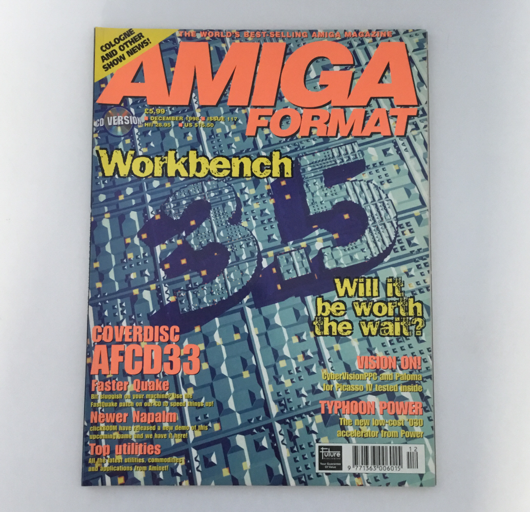 MadGerbil365's tweet photo. #Amiga Format Magazine Issue 117 Dec 1998 £5.99 https://t.co/jqtk6xgUDA Features on Cybervision PPC, Paloma, Kylwalda, Speedmouse, Typhoon, Studio 2.2, Abuse, Gunbee, Spacequest II #Commodore #RetroGaming #CommodoreAmiga #Retrogamer #AmigaReposts #RetroGameSearch #RetroGames https://t.co/A8JbGb0AE6