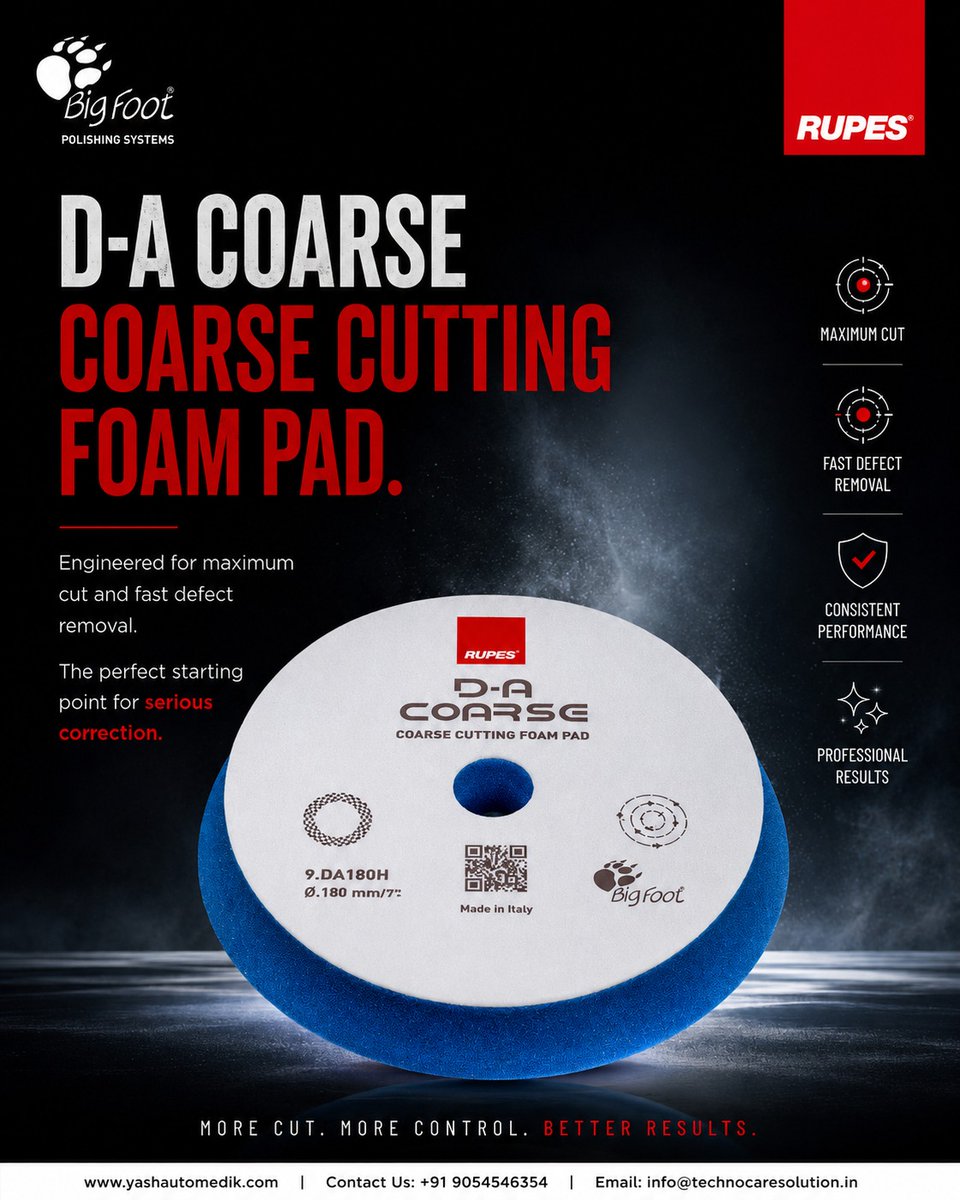 ryangomez49622's tweet photo. Maximum cut. Faster correction. Professional results. The RUPES D-A Coarse Cutting Foam Pad delivers powerful defect removal with consistent performance on every detail. DM to order. https://t.co/NVVaMyeBQH