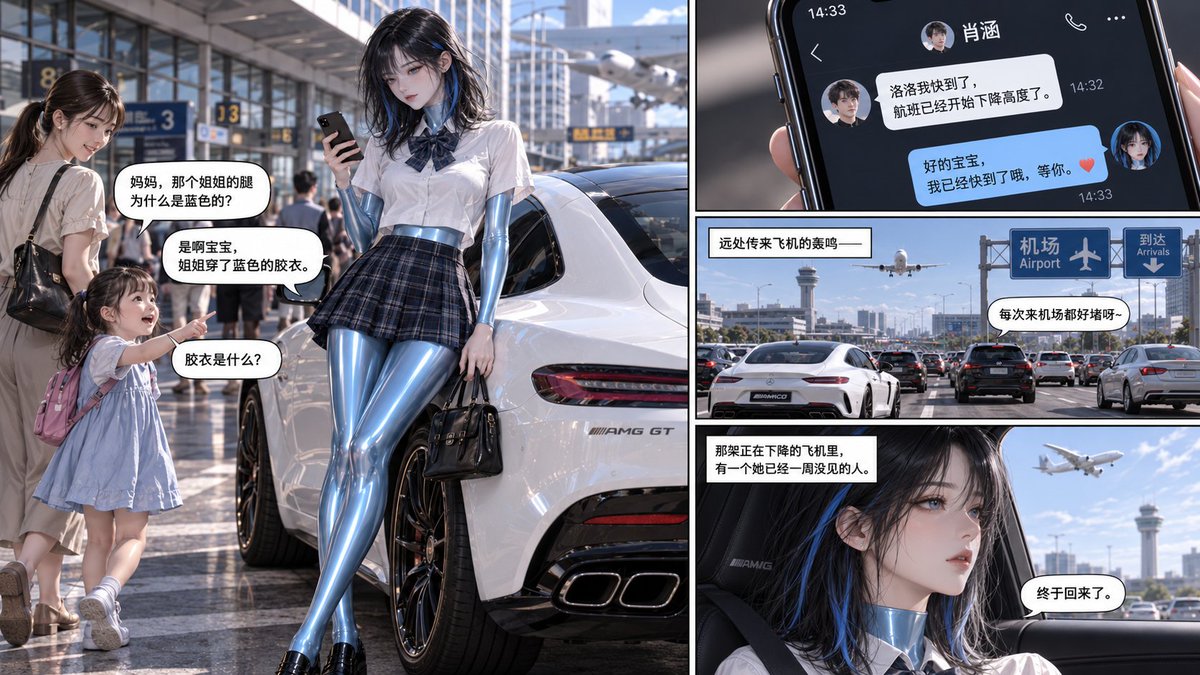 yuluo67137673's tweet photo. 《乳胶生物也要谈恋爱》#2-4/6 #AI #latex #rubber #transformation #女装子 #Gootf
完整版在Pixiv哦：https://t.co/nu10f0a4V8

罢了~富家公子爷的名贵咖啡可不能浪费，喝完就去接另一半吧~ https://t.co/3mj1VsgoUR