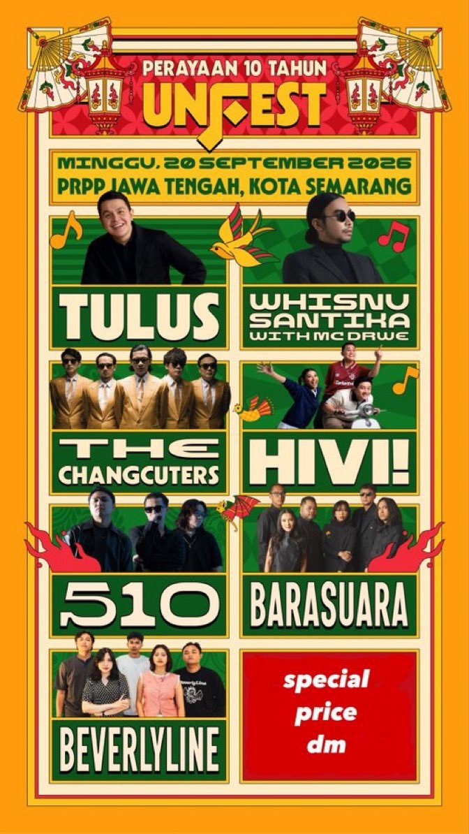 Your6yqq's tweet photo. WTS 2 TIKET VIP 380K AJA, INSYAALLAH AMANAH, ORDER?DM 
#unfest #tulus #wts #zonauang https://t.co/LbhxlKrZp6
