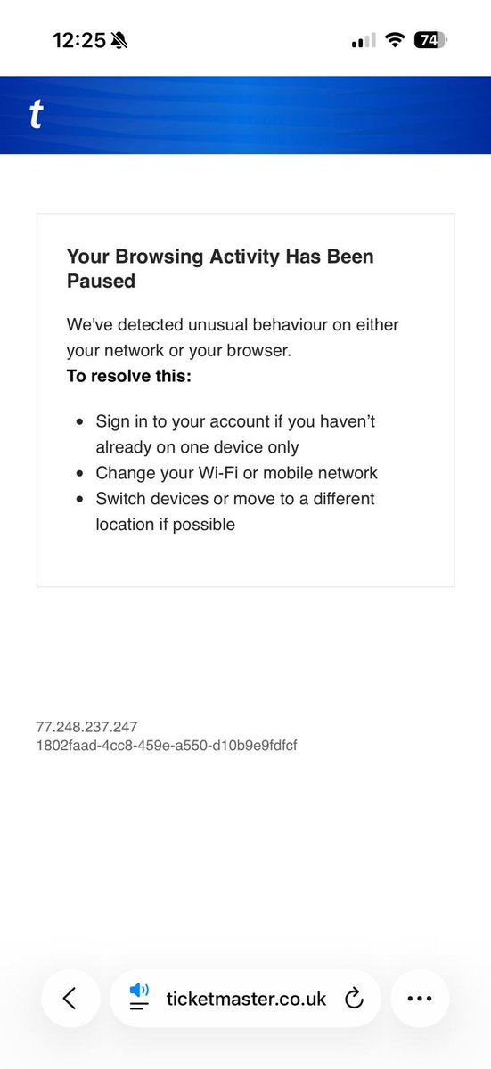 greeneyed_debs's tweet photo. Well fuck you too @TicketmasterUK https://t.co/n8NLD5pQ4Z