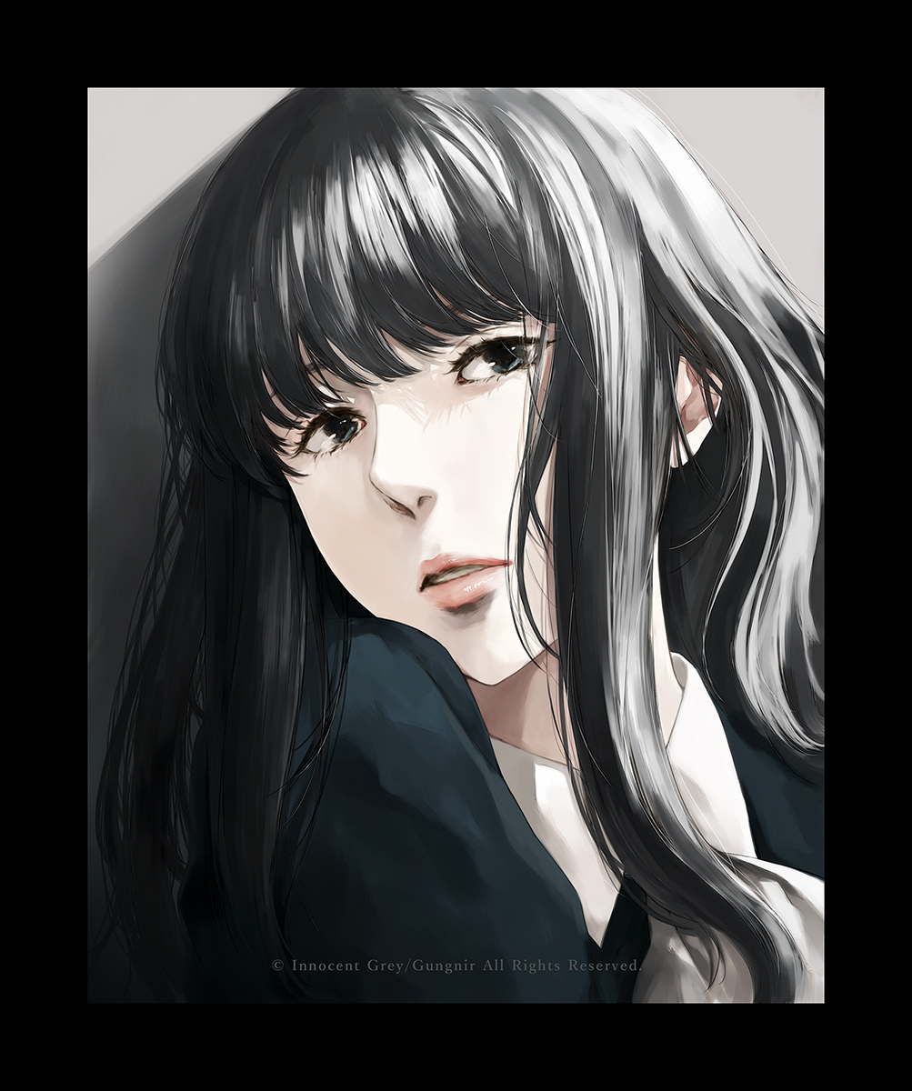 twit_Gungnir's tweet photo. 「ノワールⅠ」

サイズ：303×242
用紙：バライタ

冬子が実際に存在したら、というテーマで写実的な雰囲気で描いたNoirシリーズの1作目。

#イノグレ #殻ノ少女 https://t.co/yx0LeRoBe2
