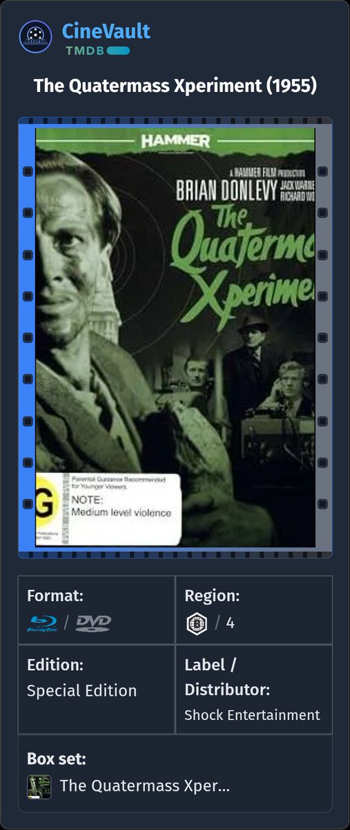 DrHankenstein's tweet photo. #NowWatching #TheQuatermassXperiment #ShockEntertainment #PhysicalMedia #PhysicalMediaForever https://t.co/bjWfOfbR8c