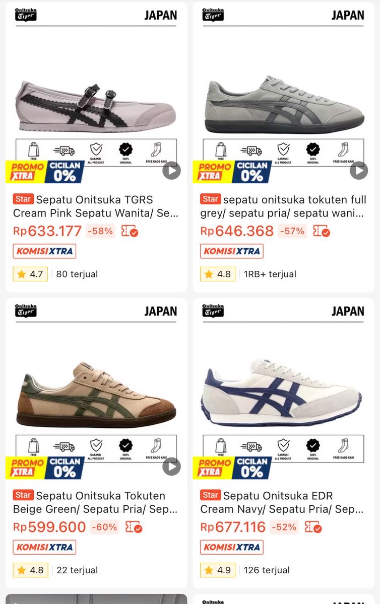 binnssi2's tweet photo. DEMI APASIHH INI??? Masa onitsuka 500k an😭 https://t.co/gmUX18Zr8C