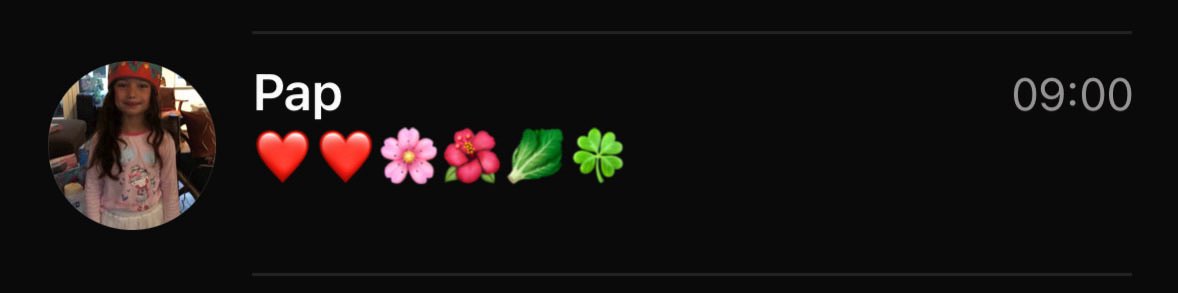 milkfrenchfries's tweet photo. when i text my dad he spams flower emojis and i don‘t have the heart to tell him one of them is just lettuce https://t.co/tMenxkj1GY