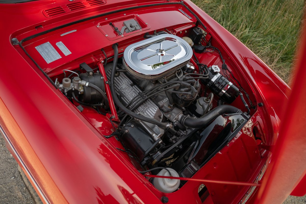 rmsothebys's tweet photo. Carroll Shelby’s other V-8-powered British sports car.

This 1965 Sunbeam Tiger Mk I is listed in The Book of Norman registry and combines a comprehensive restoration with extensive period-correct performance upgrades.
British agility. American V-8 power.

$80,000 - $100,000 USD

Register to bid at https://t.co/SYFwjDxvIA #RMHershey 

#RMSothebys #Sunbeam #Tiger