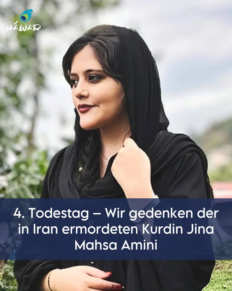 HawarHelp's tweet photo. Sie musste vor vier Jahren sterben, weil sie selbstbestimmt leben wollte: Dieser Tage gedenken wir der in #Iran ermordetetn Kurdin Jina Mahsa Amini. https://t.co/krhVc8AeFf