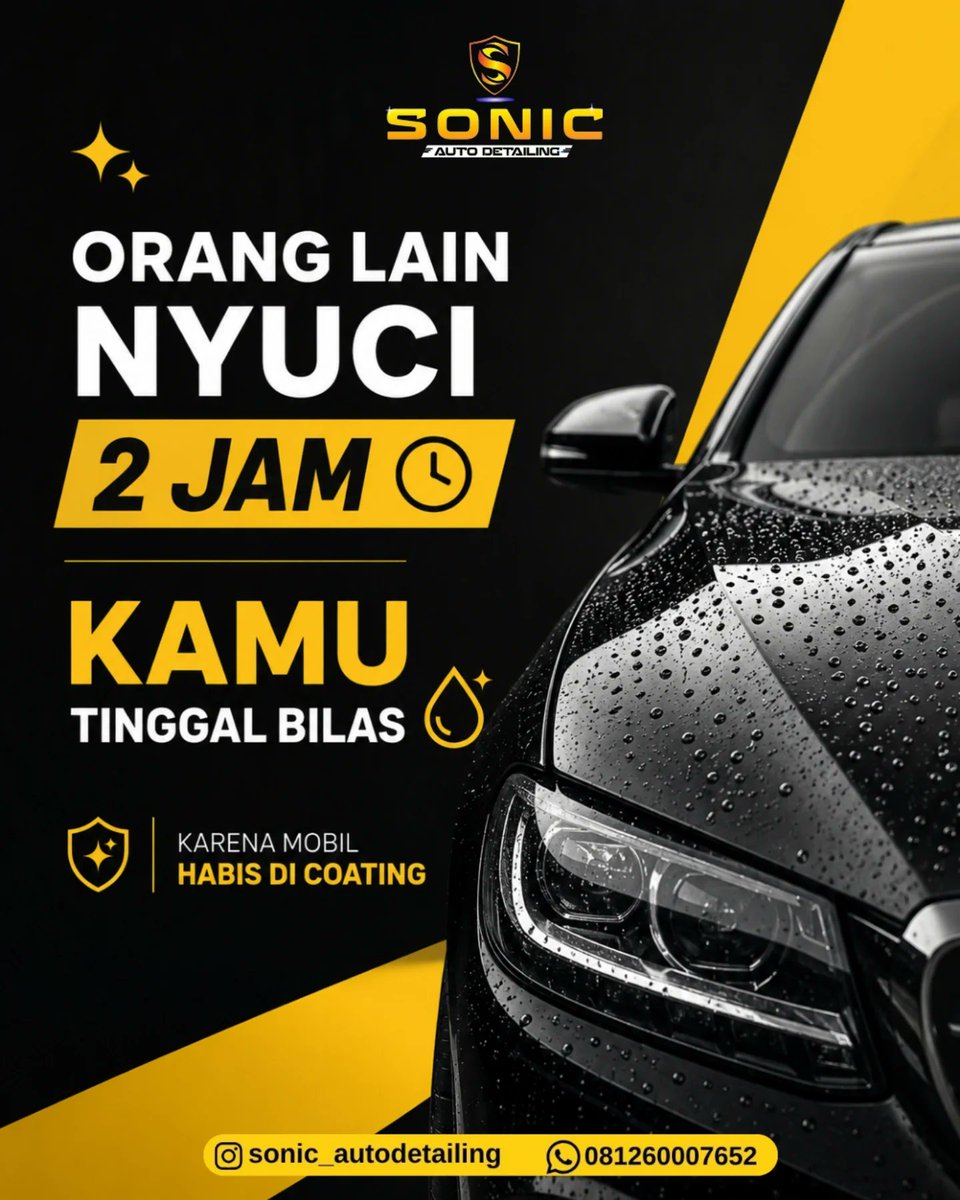 johnperez45721's tweet photo. Others wash their cars for 2 hours... You? Just rinse! A coated car repels dirt, making washing much easier. Long-lasting shine, water beading, easier cleaning, and better paint protection. Upgrade your car’s protection at Sonic Auto Detailing! https://t.co/64QOi6rQkd