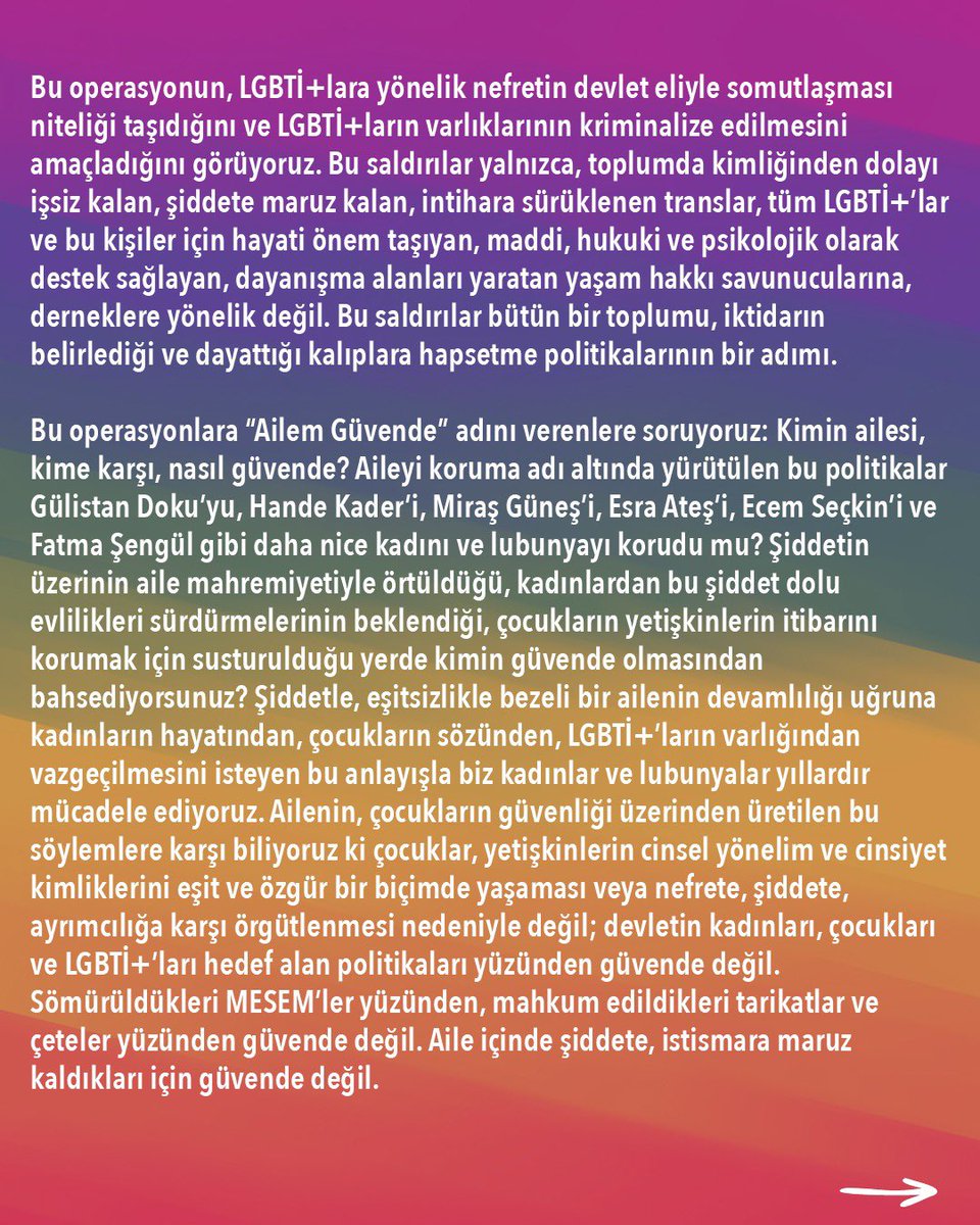 aralikfeminist2's tweet photo. LGBTİ+’ları hedef alan saldırılara karşı bugün Çağlayan Adliyesi önünde yapmak istediğimiz basın açıklaması polis saldırısıyla engellendi; kadınlar, lubunyalar ve emek-demokrasi güçlerinden çok sayıda arkadaşımız gözaltına alındı.

Engellenen basın açıklamamızı paylaşıyoruz.👇 https://t.co/hVwdVpUjGm