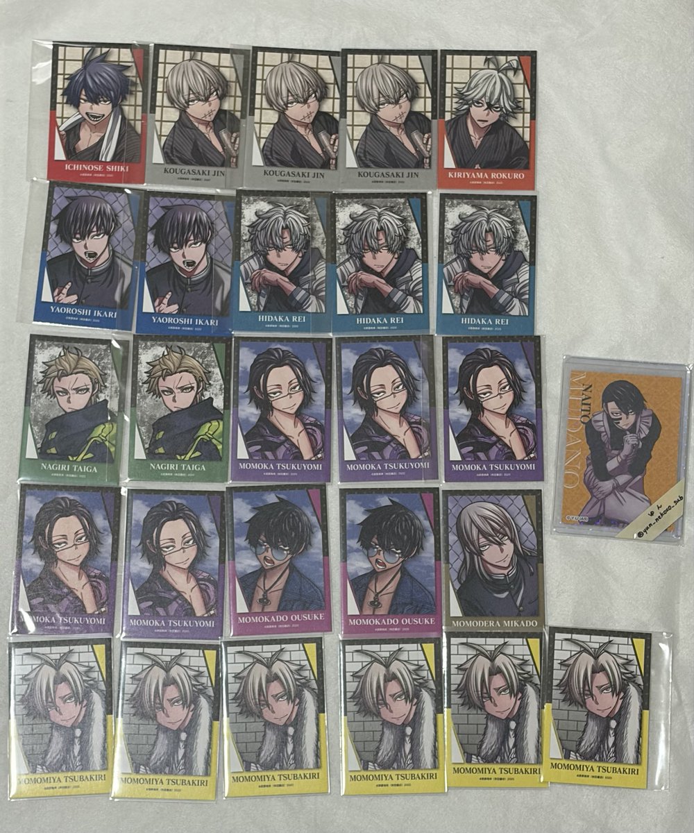 yun_nekoxo_sub's tweet photo. 【交換・譲渡】桃源暗鬼　コミケ　C106　C108　コマステッカー　キャラカード

譲:画像参照
求:無���野＞等々力、定価送料

✮C104 ＞C105 無陀野との交換最優先。
✮まとめての方優先。

名古屋栄手渡しor郵送。
お気軽にお声掛けください。よろしくお願いいたします。 https://t.co/9mGMiRHrBs