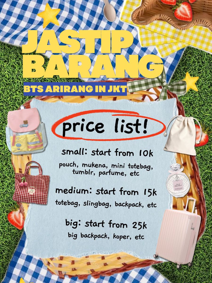narayvit's tweet photo. Bawa barang banyak pas konser tapi bingung mau taruh di mana? We got you! 

Jasa titip barang is now open 👜 Dari pouch sampai koper, semua bisa dititipin!

📱 WA:  https://t.co/D6tFhtm9gl
💌 DM : https://t.co/GFoMekjEc5

Limited slots, book yours now! https://t.co/RcNMp9nXIw