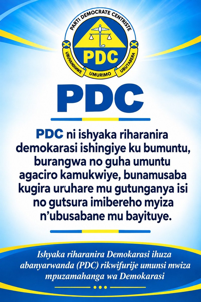 PdcRwanda's tweet photo. Umunsi Mpuzamahanga wa Demokarasi mwiza kuri mwese! https://t.co/N7vVf5jNx4