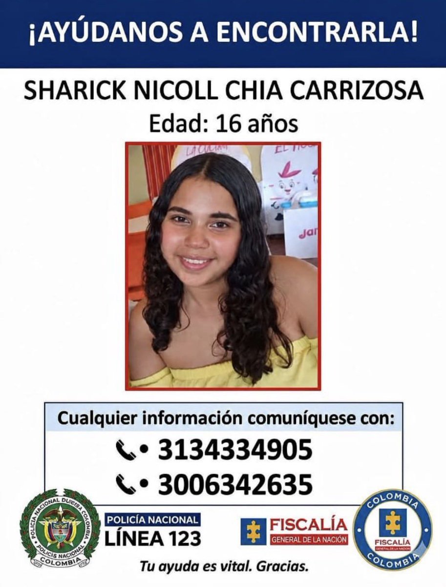 PS1COPOLITICO's tweet photo. 🚨 Niña desaparecida en Bogotá, Colombia

No importa en qué lugar del mundo te encuentres: por favor, comparte esta información. Tu ayuda puede ser fundamental para encontrarla. https://t.co/V8LHwbZ5ws