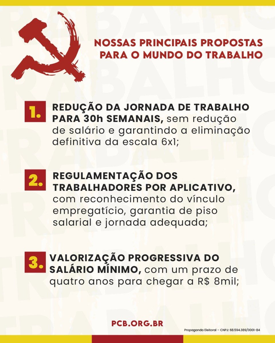 PCBpartidao's tweet photo. Trabalho e Renda. https://t.co/Y4Cl5dPGfS