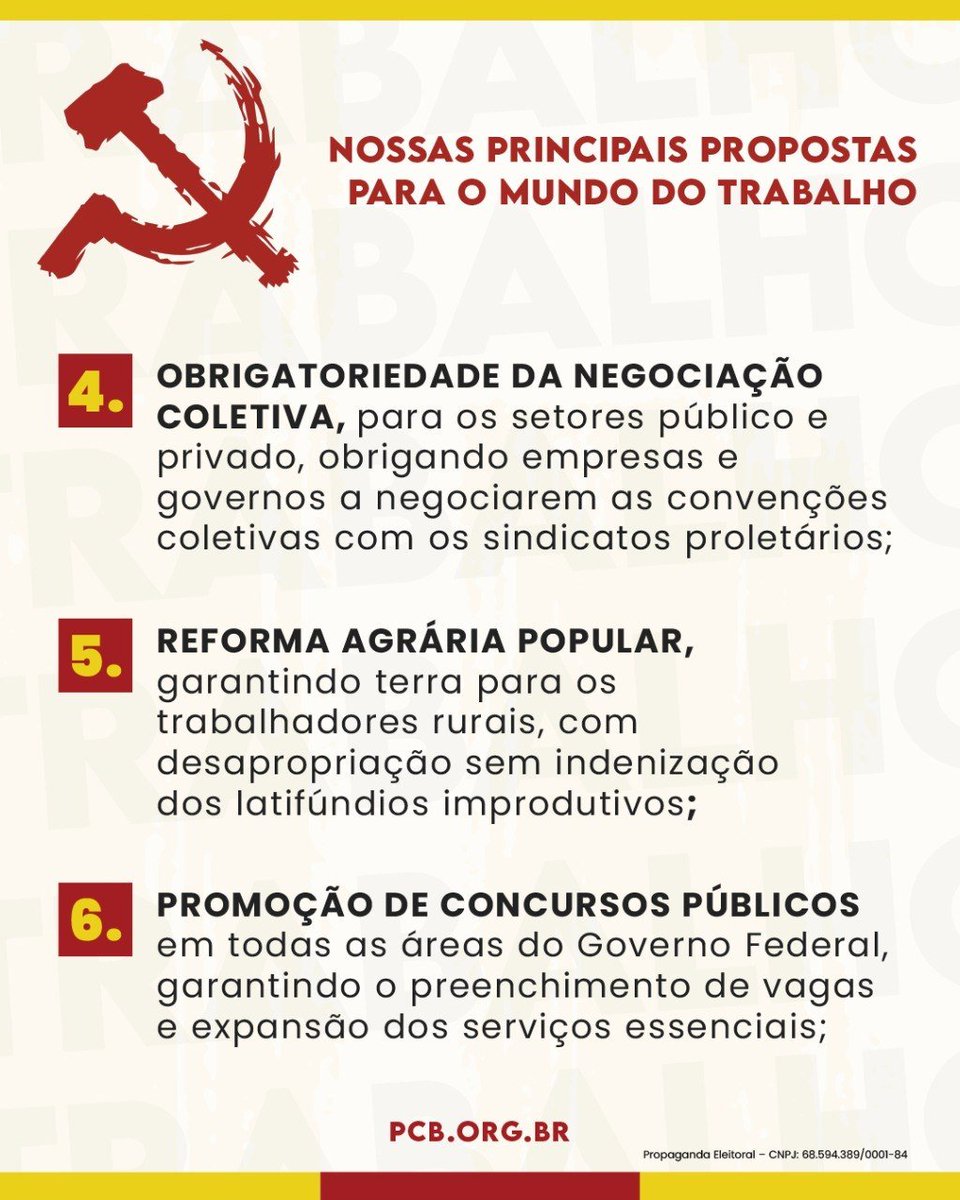 PCBpartidao's tweet photo. Trabalho e Renda. https://t.co/Y4Cl5dPGfS