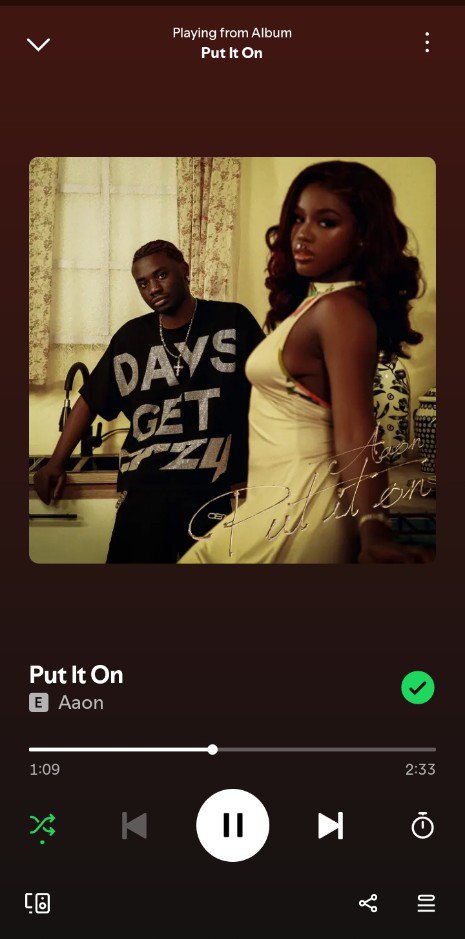 Jiggy_pam's tweet photo. A good day to listen to "put it on" by AAON 🅰️ https://t.co/eirEh2GjXy