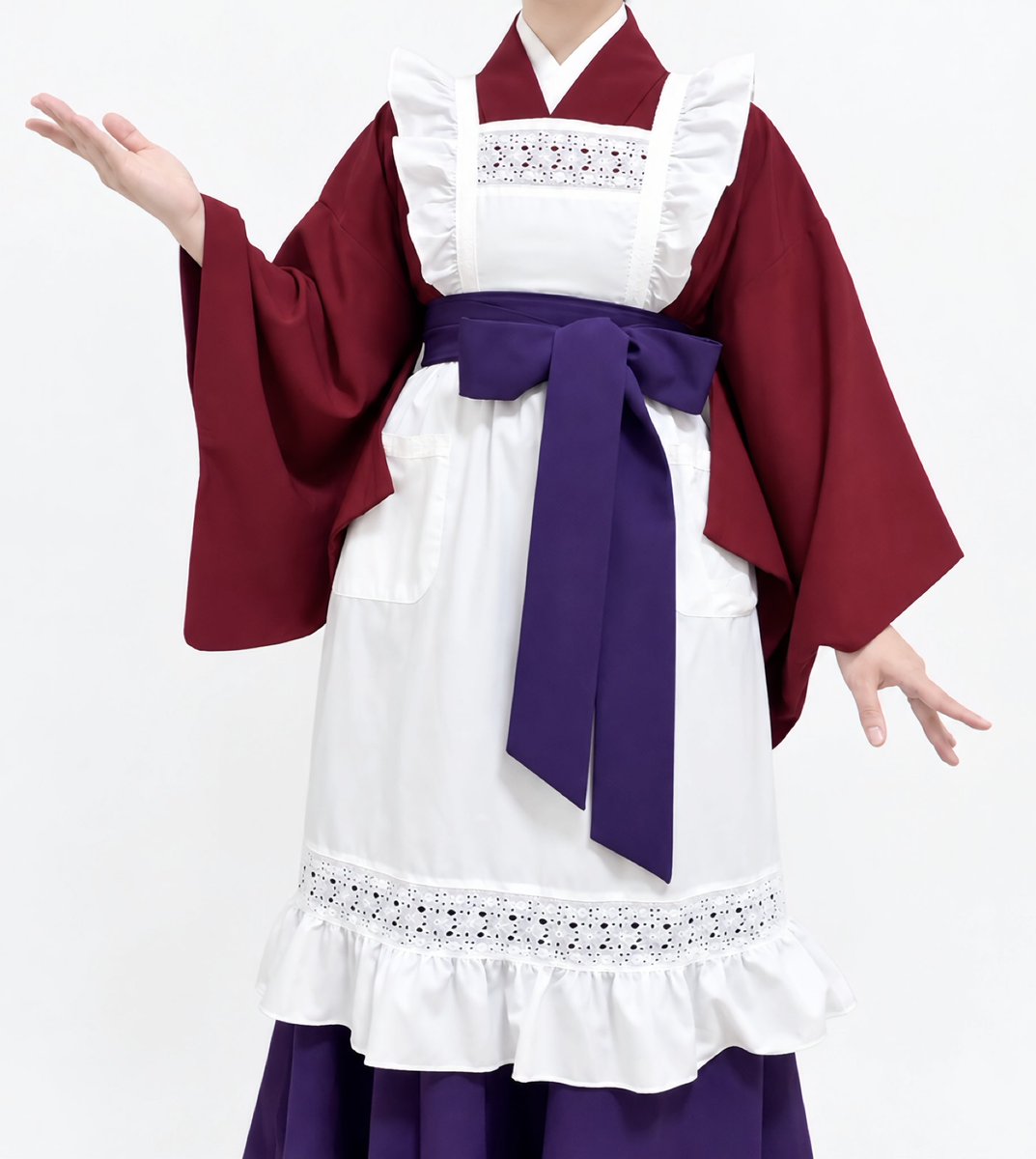 misamaru_kimono's tweet photo. 2枚目22番袴スタイルやってみた！
半着物と袴スカート×エプロンのお給仕スタイルが大好き✨ https://t.co/2mryduSvYJ