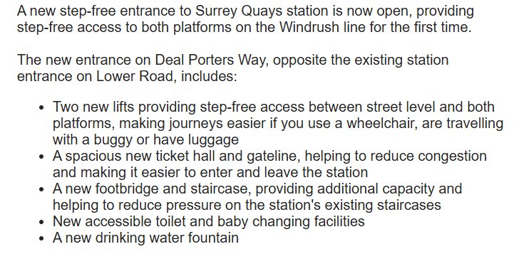 TheMillwallFans's tweet photo. Step free entrance at Surrey Quays (Deal Porters Way) now open

There are no other planned work scheduled during the day for the Windrush, Jubilee  or Southern services.

#surreyquays #publictransport https://t.co/CzUicq8V2t