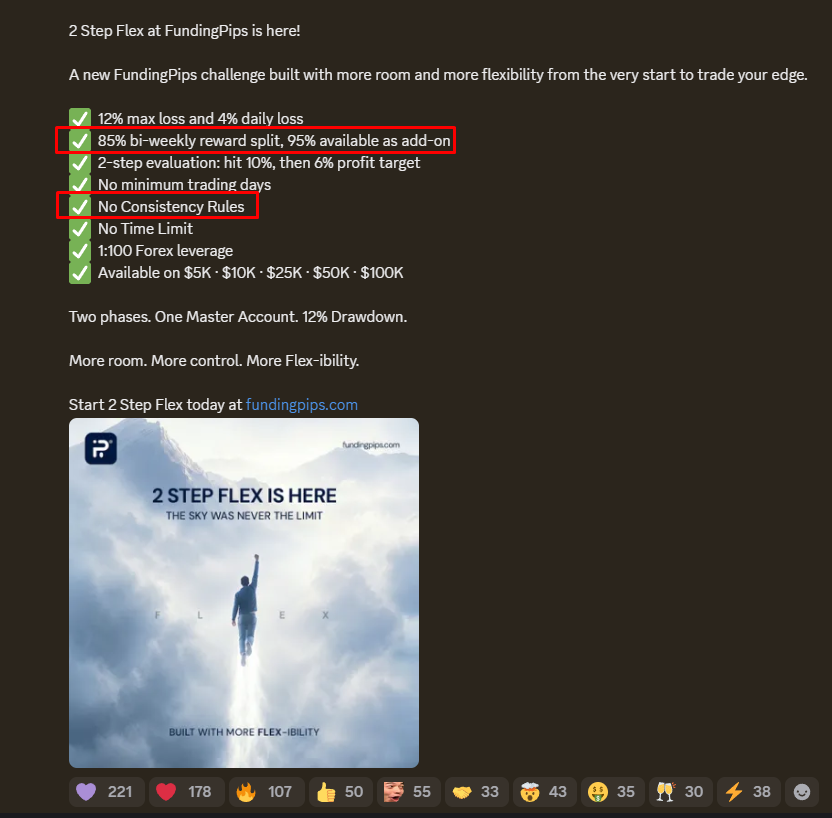 ressence140316's tweet photo. Made $13,000 profit — FundingPips changed my conditions afterwards

I bought 2 Step Flex accounts because they were advertised with “No Consistency Rules”, while FundingPips was also promoting that they had “Removed subjective rules.”

I traded under those conditions and made around $13,000 in profit on my Master Accounts.

I did not breach Daily Loss or Maximum Loss, and FundingPips has not identified any specific prohibited trading strategy that I used.

After I had already generated this profit, FundingPips reviewed my trading and decided that my trading behavior supposedly “does not reflect a strategy that would hold up in live markets.”

Following that review, they moved my accounts from Bi-Weekly to Monthly.

And this is where the actual problem begins.

Monthly has a 35% Consistency Rule. Bi-Weekly did not.

FundingPips then applied the Monthly consistency calculation to trades and profit I had already generated BEFORE they moved me to Monthly.

Their own support confirmed this to me in writing:

“you have not yet requested a reward. Therefore, all trades placed since the start of your Master Account will be considered when calculating your consistency score.”

So basically:

I generated the profit with No Consistency Rules → they moved me to a cycle with a 35% Consistency Rule afterwards → then used my old trades to calculate that new consistency requirement.

And I want to make one thing very clear:

I have never demanded that FundingPips operate under my own rules or make a special exception for me.

I am completely willing to continue under the Monthly Reward Cycle and its 35% Consistency Rule going forward.

My only disagreement is with applying that rule retroactively to trading performance generated when my accounts were still operating under Bi-Weekly conditions with No Consistency Rules.

In other words, I am not asking FundingPips to remove the Monthly rules from my accounts. I am asking them to apply those rules from the moment they became applicable to my accounts — not to trades completed before that.

I asked support multiple times to show me the exact part of the agreement that allows them to apply the Monthly Consistency Rule to trading activity completed before I was moved to Monthly.

They still haven't shown me such a provision.

Instead, they keep referring to their Responsible Trading Policy, which they say allows them to restrict accounts, change conditions or deny rewards. But that still doesn't answer the actual question: why can a consistency rule that did not apply when I generated the profit later be applied to those same trades?

And remember: this product was sold as “No Consistency Rules”, while FundingPips themselves advertised “Removed subjective rules.”

Yet my trading was reviewed based on statements such as my strategy supposedly not being something that would “hold up in live markets,” and after that review my conditions were changed.

FundingPips support has now told me that their decision is final.

That's my experience with FundingPips:

I made around $13,000 under one set of conditions.
My conditions were changed afterwards.
I accepted the new conditions going forward.
But those new conditions were also applied to my previous trading performance — and I have not received the $13,000 reward.
I have screenshots of the account conditions, trading results, dates of the change, and FundingPips' written responses.

@fundingpips @Khldfx