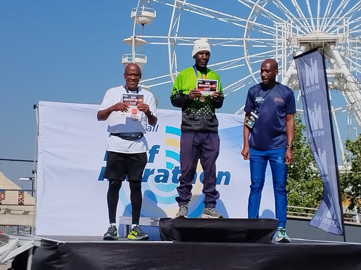 midrandstriders's tweet photo. Heartiest congratulations to Sontaga Mabale and Ntshengedzeni Masupa on their well-deserved achievement! #podiumfinish @waterfallcityac #21km #10km https://t.co/ArGmvJ7RwX