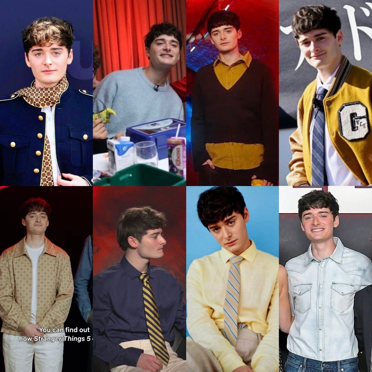 nnekamps's tweet photo. she was wearing black to mourn eleven.

he was wearing blue &amp; yellow to mourn byler. https://t.co/gucIRixYn4