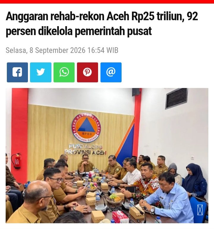 indepenSumatera's tweet photo. Aceh tidak bener-bener dipulihkan

Bukan karna pemda gak bisa kerja

Bukan karna rakyat gak mau di pulihkan

Tapi anggarannya gak perna turun kedaerah

Anggran hanya mentok di pusat 24 Triliun tidak turun ke aceh

Pemerintah Daerah

Pemerintah Aceh beserta pemerintah kabupaten/kota hanya mengelola sisanya yaitu sekitar Rp1,652 triliun (8%) melalui mekanisme Transfer ke Daerah (TKD)