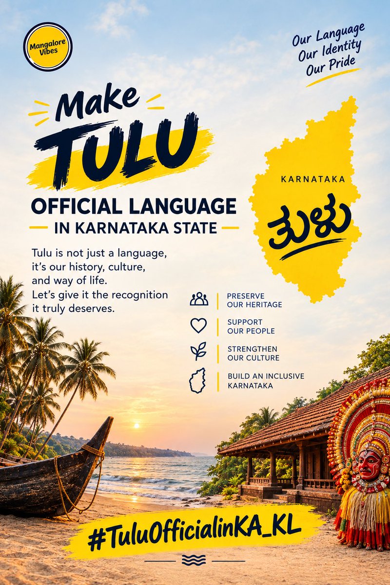 MangaloreVibes's tweet photo. Very excited to hear you announce that the Tulu language is another official language of Karnataka @DKShivakumar

#TuluOfficialinKA_KL https://t.co/yPR844HGUN