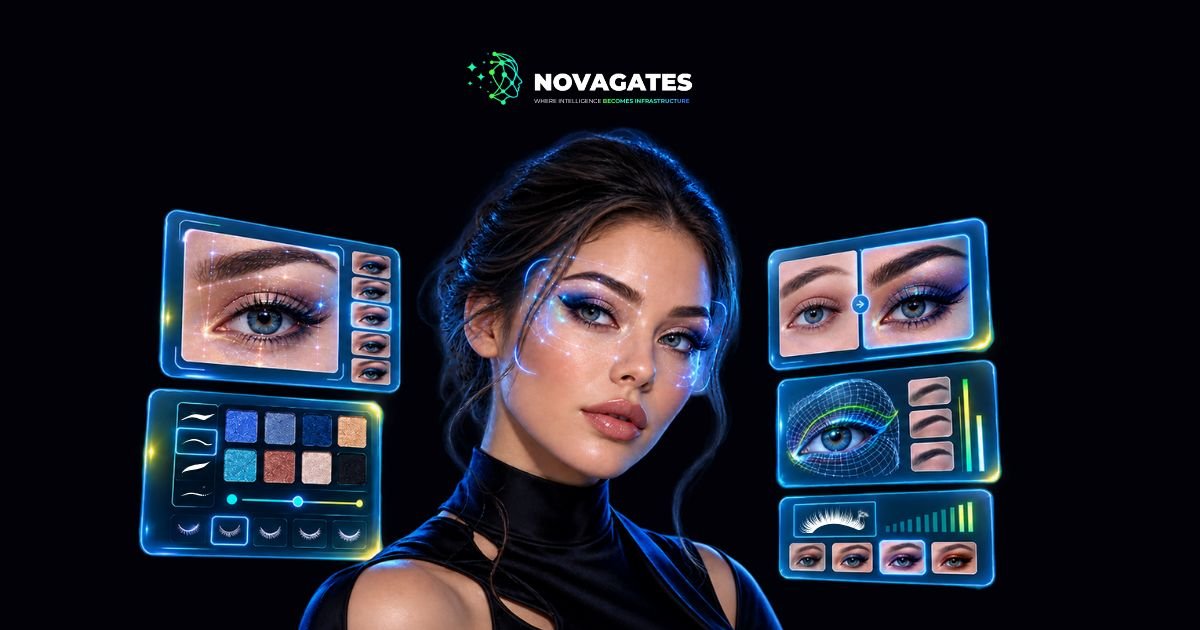 NovaGates_'s tweet photo. What if shoppers could try eye makeup before buying it? 👁️AI + AR can now bring eyeshadow, eyeliner, mascara, brows and lashes directly onto the shopper's face—in real time.

See how NovaTech is changing beauty discovery 👇

https://t.co/kZKhktRTXX https://t.co/PoHFEGBPm1