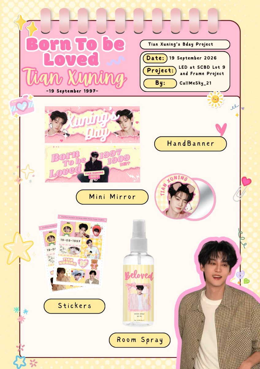 CallMeSky_21's tweet photo. ⚡ 𝙱𝙾𝚁𝙽 𝚃𝙾 𝙱𝙴 𝙻𝙾𝚅𝙴𝙳: 𝚃𝙸𝙰𝙽 𝚇𝚄𝙽𝙸𝙽𝙶 ⚡

Dalam rangka merayakan ulang tahun ke-29 Tian Xuning, dengan penuh sukacita kami mempersembahkan birthday project ini sebagai bentuk kecil dari cinta dan dukungan untuk Xuning. Semoga project ini bisa menjadi salah satu cara untuk mengirimkan sedikit cinta, doa, dan kebahagiaan untuknya, sekaligus menjadi memori indah bagi para fans yang turut merayakannya bersama. 🥹💛

① LED Birthday Ad Project 🎞

📍 LED SCBD LOT 9
🗓 19 September 2026
⏰ 06.00 – 24.00 WIB

Psst... 👀🎁
Ada freebies yang dibagikan secara random langsung di lokasi selama persediaan masih ada lho, jadi jangan sampai kelewatan!
⏰ Waktu pembagian freebies: TBA

② Project Kedua : TBA

Ayo rayakan ulang tahun Xuning bareng-bareng! 😍
Jangan lupa mampir dan abadikan momen kalian bersama birthday project ini. Share juga fangirling moment kalian dan gunakan hashtag supaya kita bisa ikut melihat dan merayakan momen-momen kecil kalian bersama Xuning. 📸✨

Let's make this birthday a little more special for our beloved Xuning. 💛⚡

#BornToBeLovedTianXuning
#TianXuning