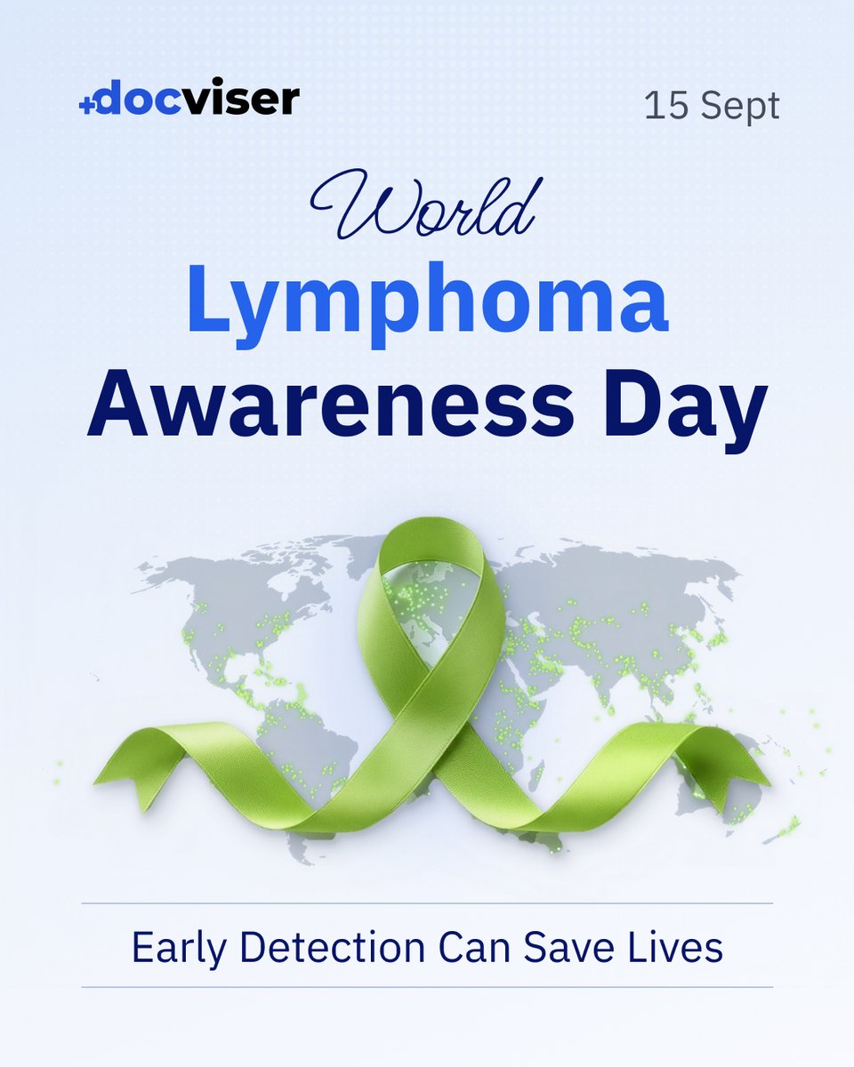 DocviserIO's tweet photo. 🎗️ Today is World Lymphoma Awareness Day — a day to raise awareness, share knowledge, and support everyone affected by lymphoma. 💚

#WorldLymphomaAwarenessDay #LymphomaAwareness #Lymphoma #CancerAwareness #BloodCancer https://t.co/dnd6kyVMQI