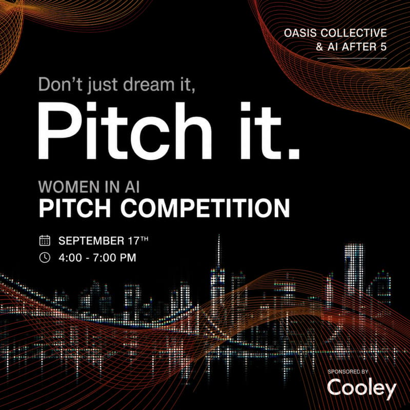 WomenTechNet's tweet photo. 💜 NYC, ready for women-led AI innovation?

Join the Women in AI Pitch Competition on Sept 17 at Cooley Hudson Yards. 6 women-led AI startups will pitch for a $10K prize!

🎟️ Complimentary admission for WomenTech members.

Comment “WOMENAI” for details!

#WomenInAI #WomenInTech https://t.co/KNTdtBE3vg
