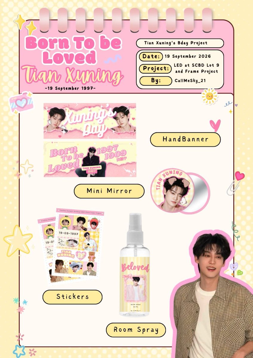 temptbyu's tweet photo. ⚡𝙱𝙾𝚁𝙽 𝚃𝙾 𝙱𝙴 𝙻𝙾𝚅𝙴𝙳: 𝚃𝙸𝙰𝙽 𝚇𝚄𝙽𝙸𝙽𝙶⚡

To celebrate Tian Xuning’s 29th Birthday, we’re delighted to present this birthday project as a small expression of our love and support for Xuning. We hope this project can be one of the ways to send him a little love, prayers, and happiness, while also creating beautiful memories for the fans who are celebrating this special day together. 🥹💛

① LED Birthday Ad Project 🎞

📍 LED SCBD LOT 9
🗓 19 September 2026
⏰ 06:00 – 24:00 WIB

Psst... 👀🎁
There will be randomly distributed freebies on-site while supplies last, so don’t miss out!
⏰ Freebie distribution time: TBA

② Second Project: TBA

Let’s celebrate Xuning’s birthday together! 😍💛

Don’t forget to stop by and capture your special moments with the birthday project. Share your fangirling moments with us and use the hashtags so we can see and celebrate all those little moments with Xuning together. 📸✨

Let’s make this birthday a little more special for our beloved Xuning. 💛⚡

#BornToBeLovedTianXuning
#TianXuning 
Project by: @CallMeSky_21
