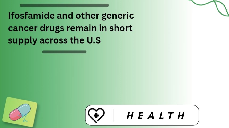 Valerii_KE's tweet photo. Ifosfamide and other generic chemo drugs remain short in the US. FDA expects the shortage to run until at least Oct 2026. Substitutes can cost patients more. 

#Pharma #BioPharma #Drug #Drugs #DrugDiscovery #Cure #Treatment #New #News #Fresh #FreshNews #FreshPharmaNews https://t.co/RgM2lgCiUm