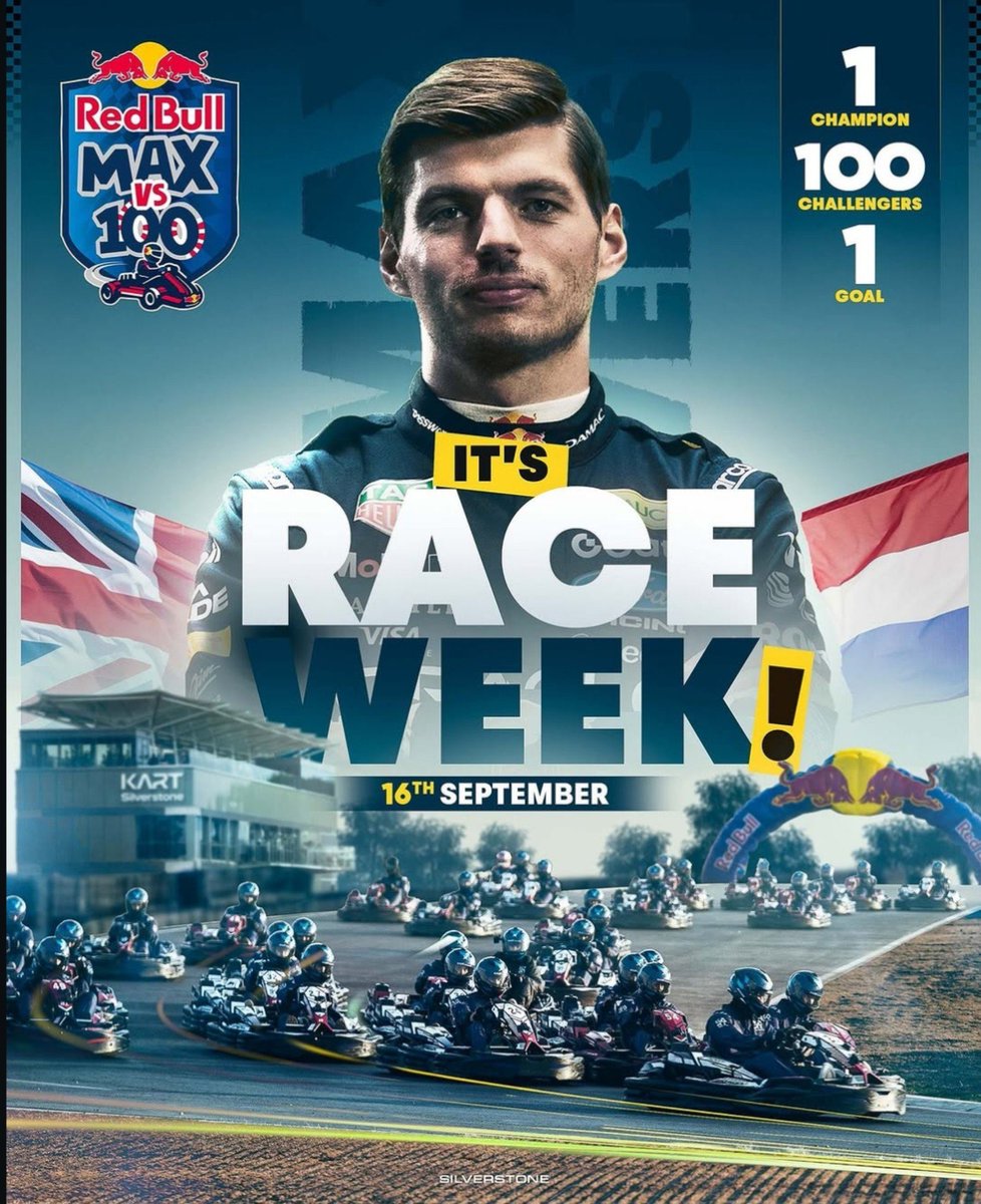 Formula4Arab's tweet photo. 🚨 | سيداتي آنساتي سادتي… الحدث الأكبر في موس�� 2026 وصل 🔥

ماكس فيرستابين ⚔️ 100 سائق!

🗓️ 16 سبتمبر، يوم غد الأربعاء
🇬🇧 عدد 30 لفة، حلبة سيلفيرستون
⏰ 8:00 مساء بتوقيت السعودية
📺 بث مباشر: Disney+ / ESPN

⬅️ سيتنافس ماكس ضد 100 سائق كارتينغ، وسيبدأ السباق من المركز الأخير.

⬅️ كل سائق يتجاوزه ماكس سيتم إقصاؤه من السباق.

⬅️ سيحمل ماكس جهاز راديو للتواصل مع السائقين الـ100، وسيكون الحوار مسموعا أثناء البث.