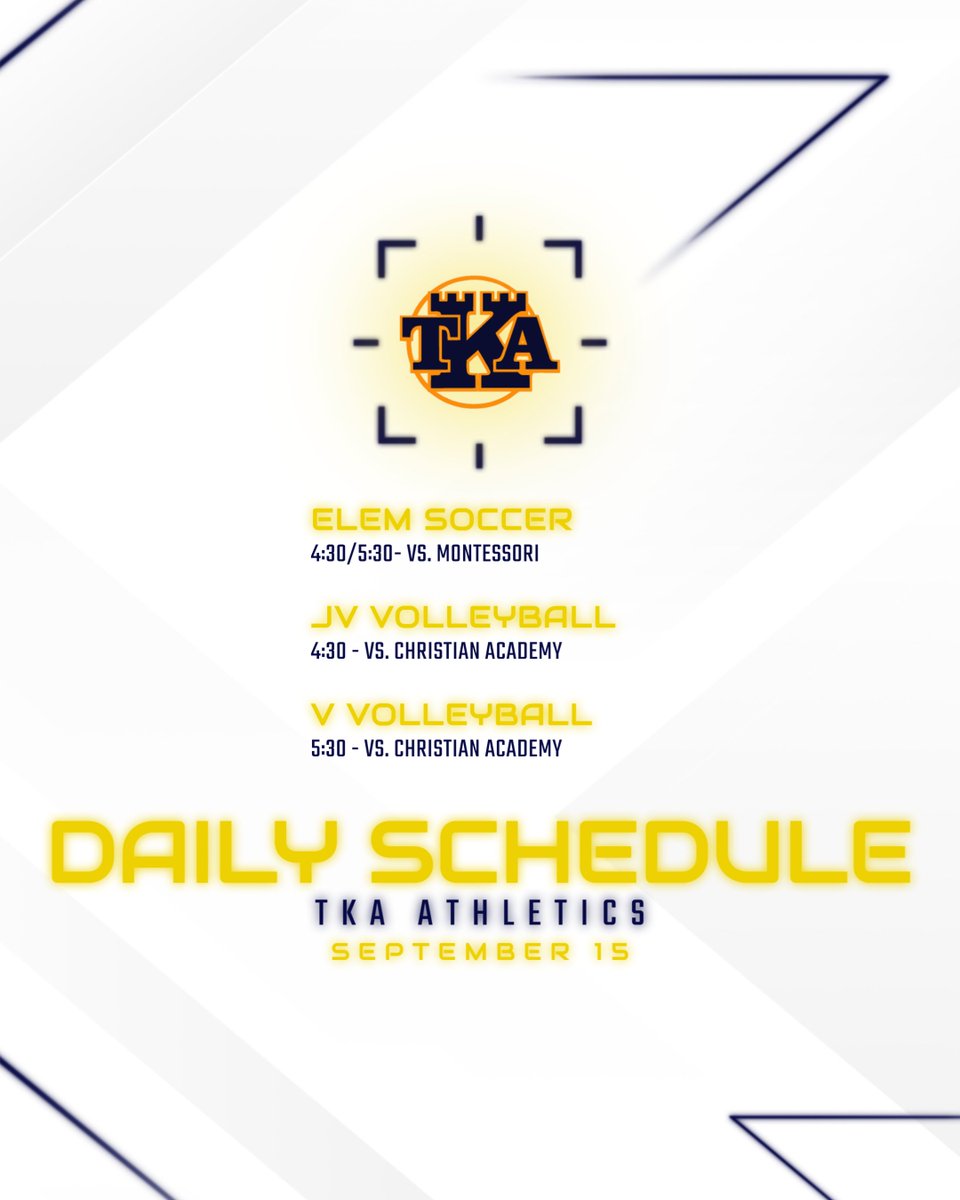 kingsathl's tweet photo. JV/V Volleyball welcome Christian Academy in for a region matchup! 
ELEM Soccer hosts their first home games of the season! 
#GOLions https://t.co/EDPLTv8k6O