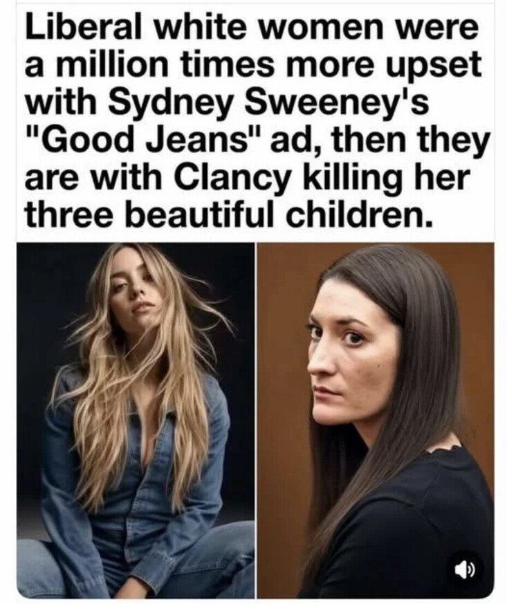 fighttobefree_'s tweet photo. 🔺 More upset over a jeans commercial than killing 3 kids.
🔺 It shows how controlled they are by the liberal media.
🔺 LWW are good little sheep.
#XTeam #MRG2 #PBG3 https://t.co/KLWgFlNOOp