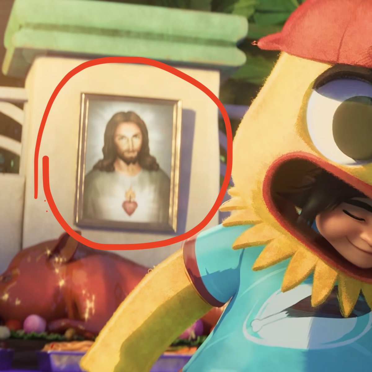 abracetradicao's tweet photo. Um quadro do Sagrado Coração de Jesus aparece no trailer de “Forgotten Island”, o novo filme da DreamWorks.

O filme se passa nas Filipinas, país onde mais de 80% da população é católica (+90 milhões).

É um gesto pequeno, mas raro nos desenhos atuais. ✝️ https://t.co/xhSISK7j7P
