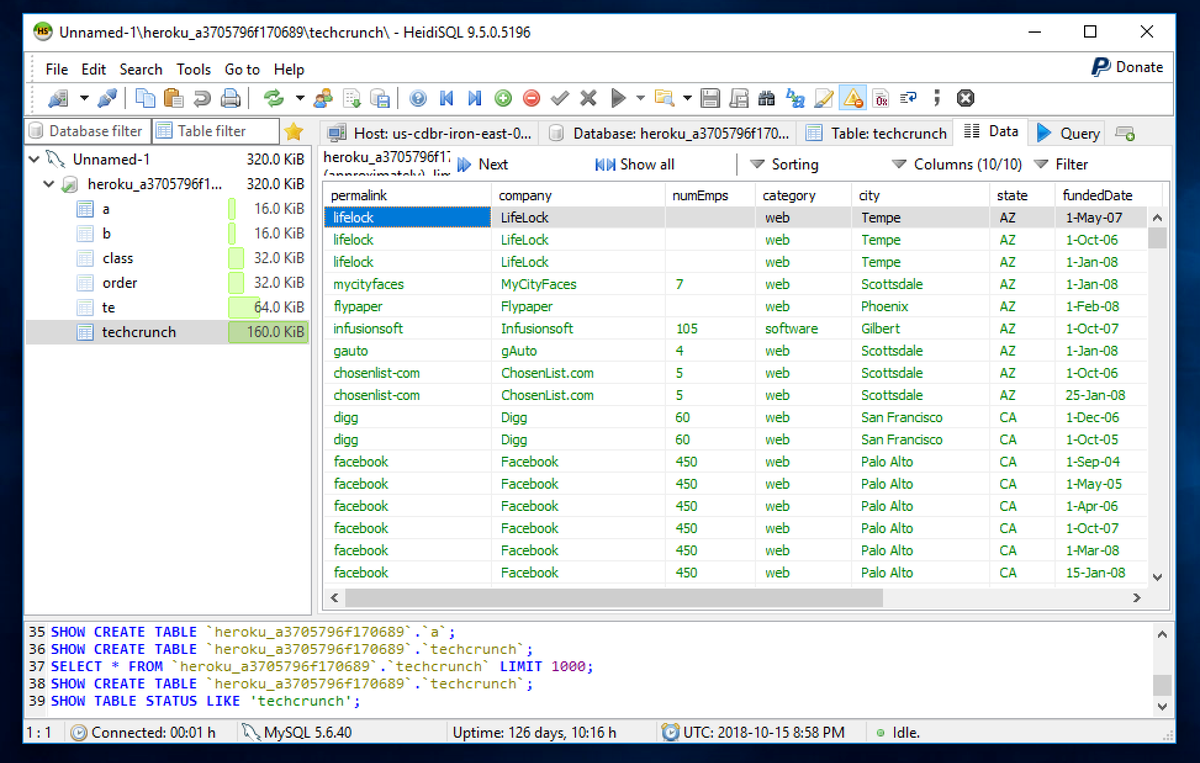 skywind3000's tweet photo. 嫌 Navicat 封闭又觉得 java 写的 DBeaver 界面凌乱，臃肿又卡顿的话，可以试试 HeidiSQL：原生技术，操作飞快，开源，支持 mysql / pg / sqlite / 加密 sqlite / sqlserver / interbase / firebird 数据库，看到后面两个数据库眼熟的人，对的 HeidiSQL 就是当年 BDE 里 SQL Explorer 工具的精神续作 https://t.co/1uTS8Aumyw